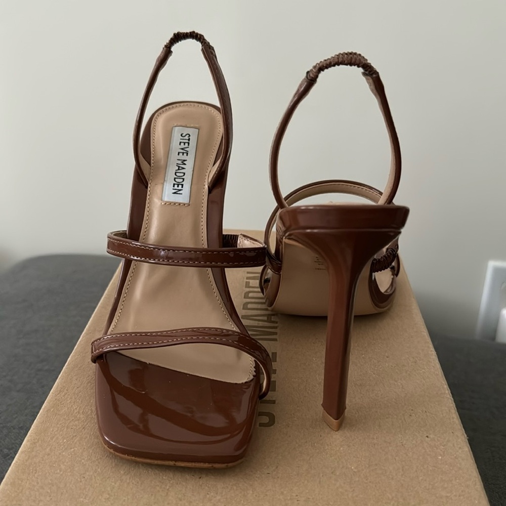 Steve Madden Gracey Cognac Pat heel